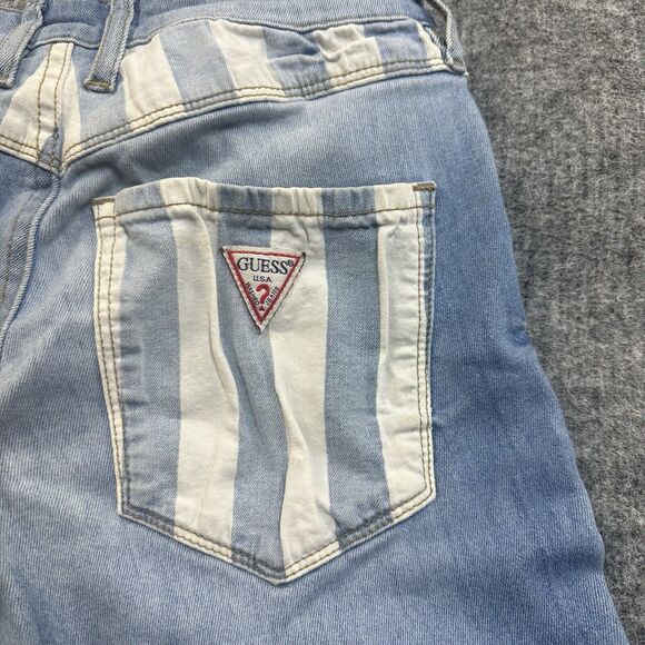 Guess x ASAP Rocky Womens Jeans 26 Blue Striped Hip Hop Faded Vintage Rocker - Picture 9 of 12
